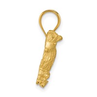 14K Yellow Gold Poodle Dog Charm view 2