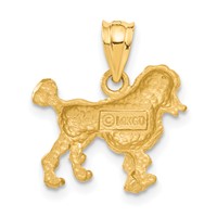 14K Yellow Gold Poodle Dog Charm view 3