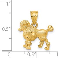 14K Yellow Gold Poodle Dog Charm view 4