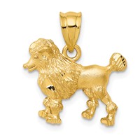 14K Yellow Gold Poodle Dog Charm view 1