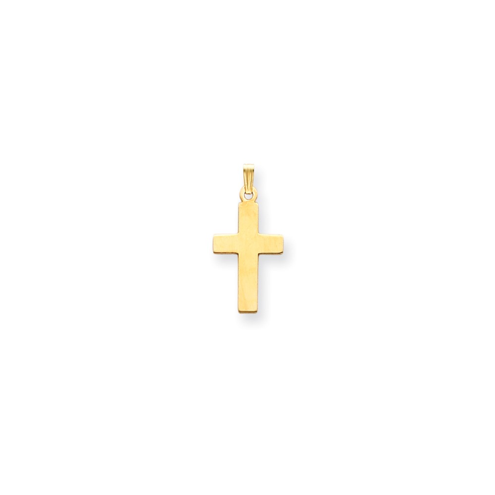 14K Yellow Gold Polished Cross Charm