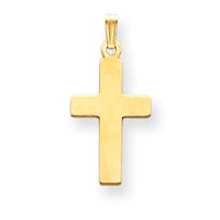 14K Yellow Gold Polished Cross Charm view 1