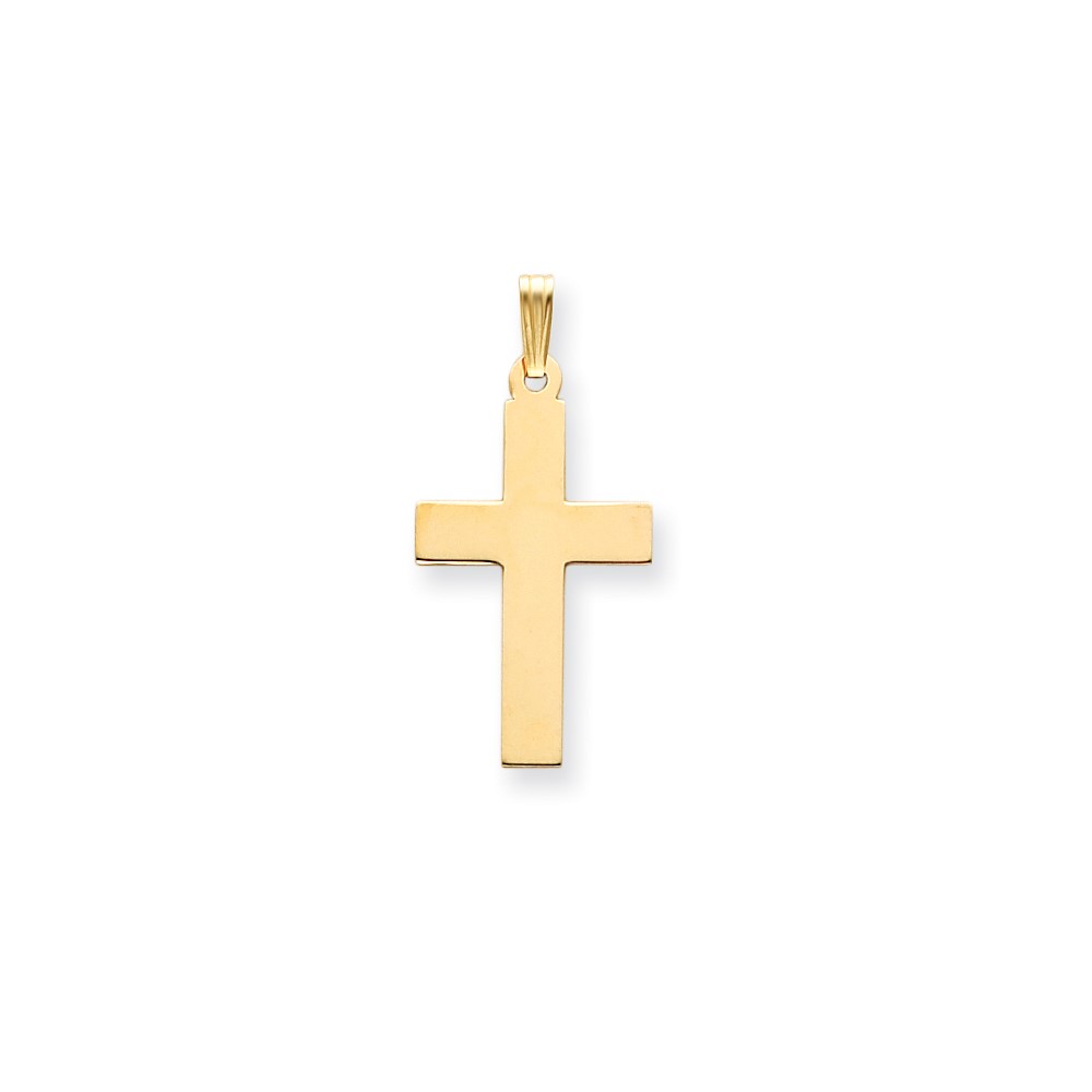 14K Yellow Gold Polished Cross Charm
