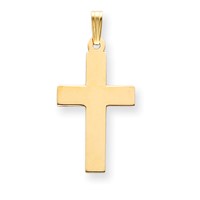 14K Yellow Gold Polished Cross Charm view 1