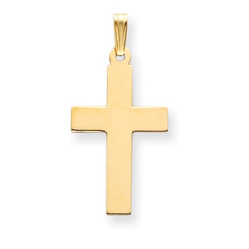 14K Yellow Gold Polished Cross Charm