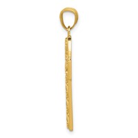 14K Yellow Gold Diamond-cut Filigree Cross Pendant view 2