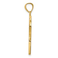 14K Yellow Gold Diamond-cut Celtic Cross Pendant view 2