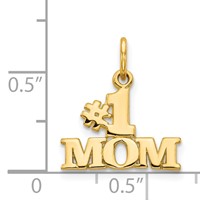 14K Yellow Gold #1 Mom Charm view 4