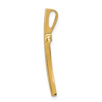 14K Yellow Gold Polished Curved Cross Chain Slide view 2