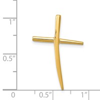 14K Yellow Gold Polished Curved Cross Chain Slide view 4