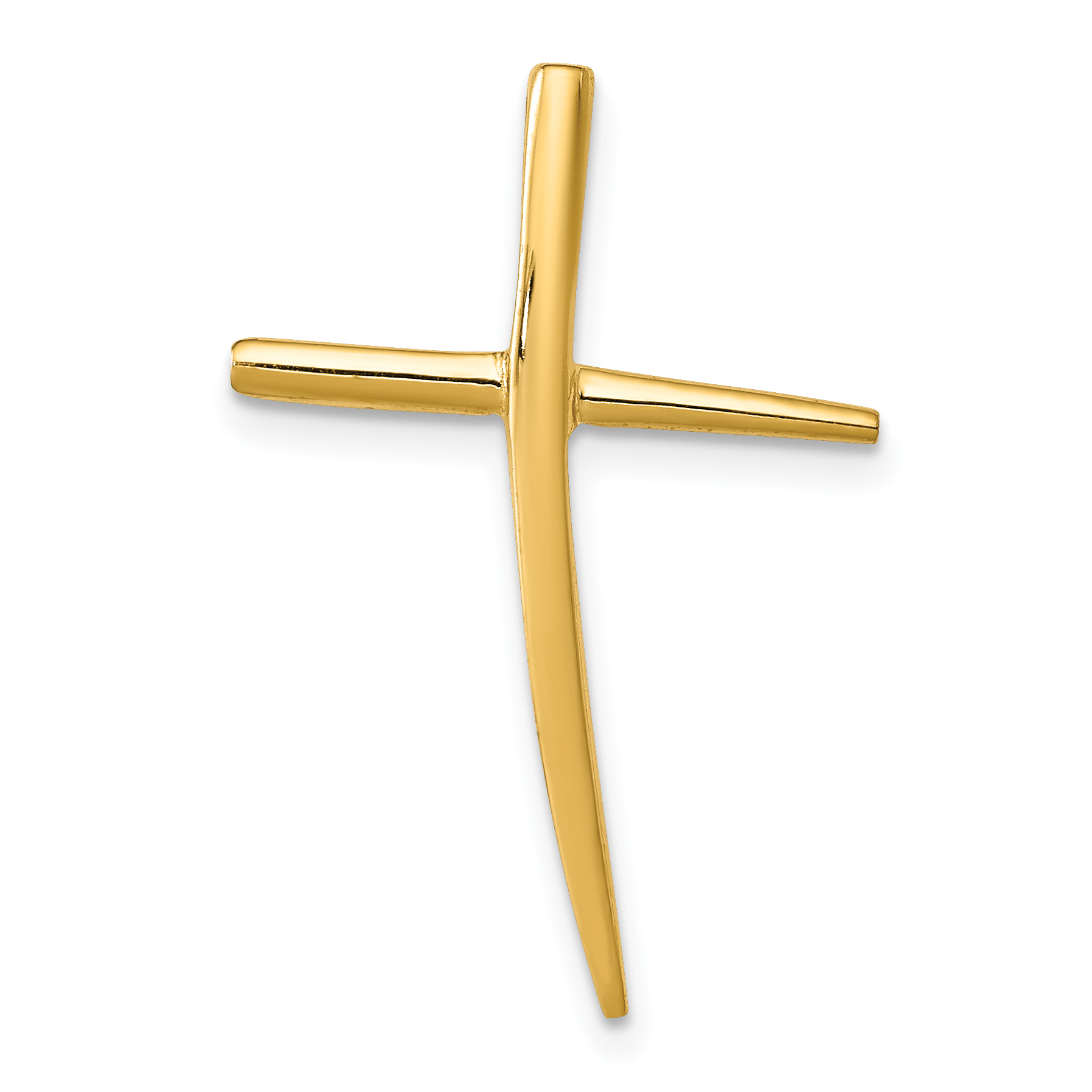14K Polished Curved Cross Chain Slide (C3611)