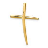 14K Yellow Gold Polished Curved Cross Chain Slide view 1