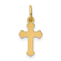 14K Yellow Gold Mini Polished Cross Charm view 4