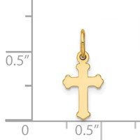 14K Yellow Gold Mini Polished Cross Charm view 3