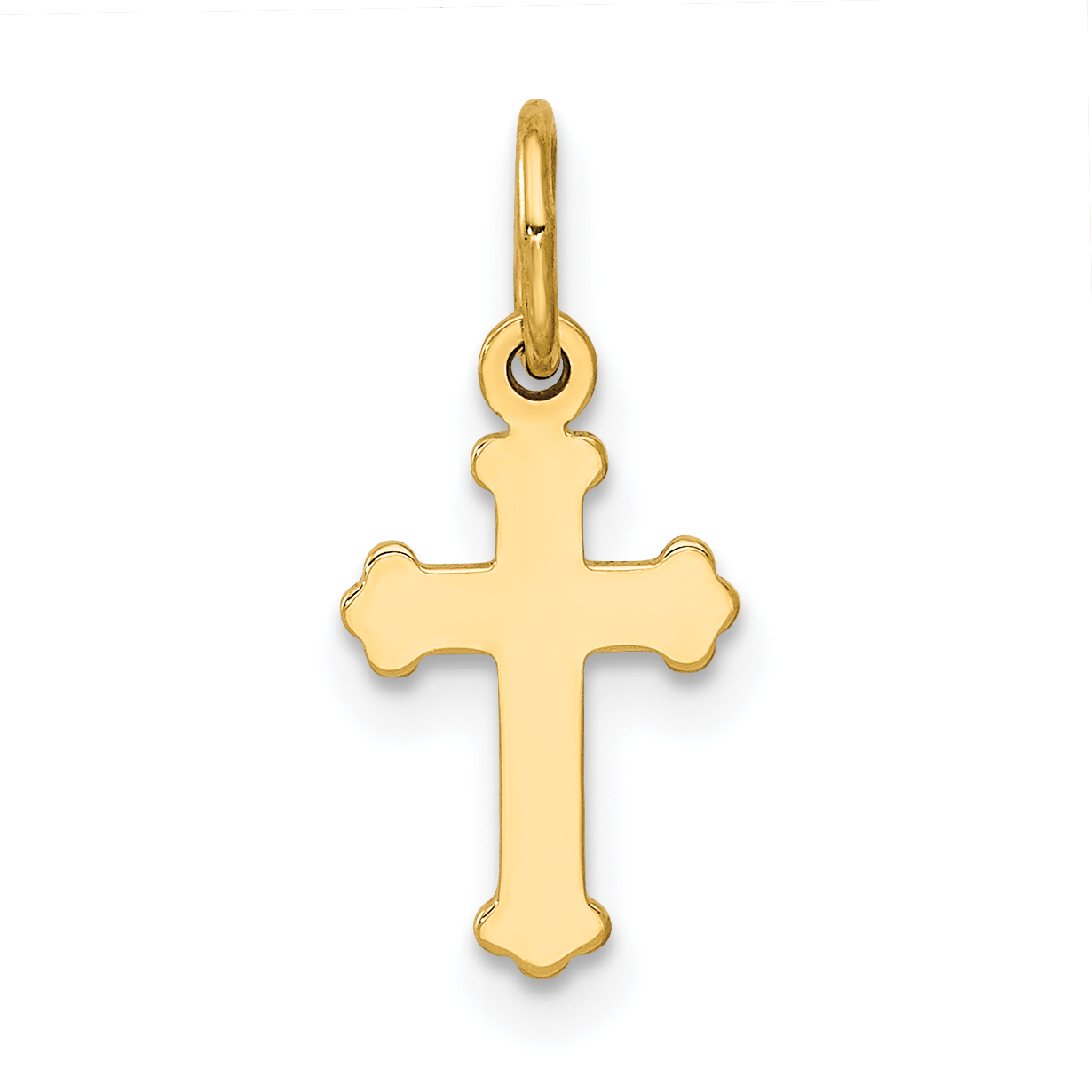 14k Mini Polished Cross Charm (C3612)