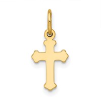 14K Yellow Gold Mini Polished Cross Charm view 1