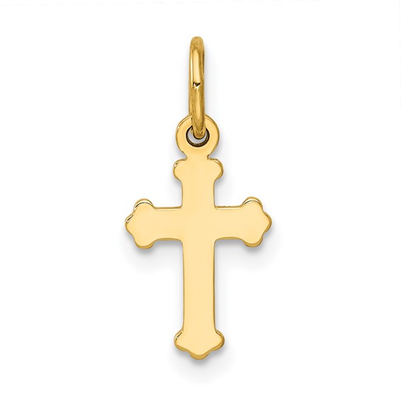 14k Mini Polished Cross Charm