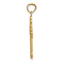 14K Yellow Gold Budded Cross Pendant view 2