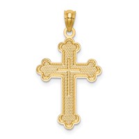 14K Yellow Gold Budded Cross Pendant view 4