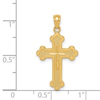 14K Yellow Gold Budded Cross Pendant view 3