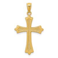 14K Fleur De Lis Cross Pendant view 1