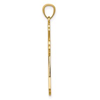 14K Yellow Gold Diamond-cut Cross Pendant view 2
