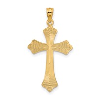 14K Yellow Gold Diamond-cut Cross Pendant view 3