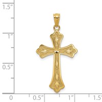 14K Yellow Gold Diamond-cut Cross Pendant view 4