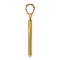 14K Yellow Gold Polished Hollow Cross Pendant view 2