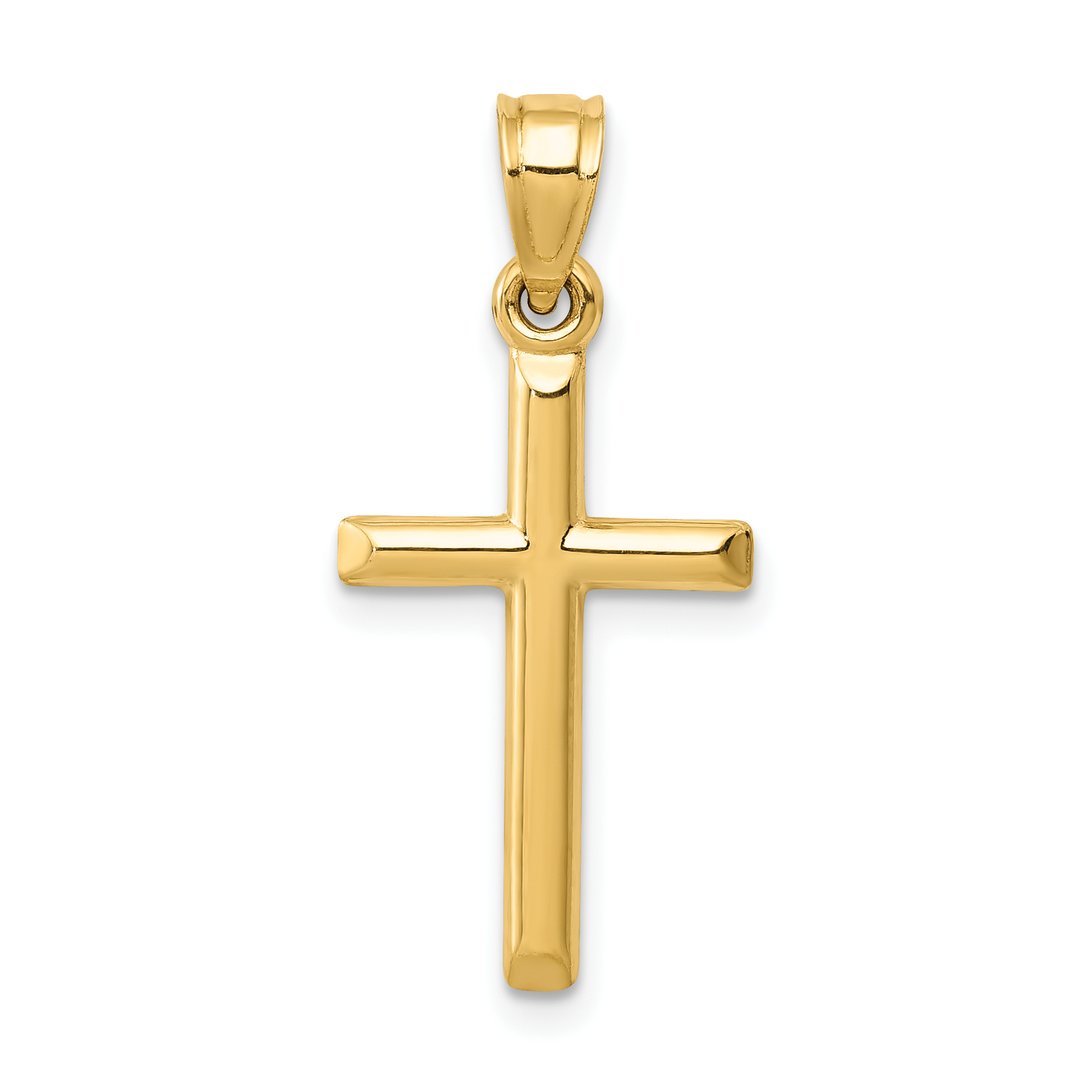 Jewel Tie 14k Gold Polished Small Budded Cross 11.5mm x 22.5mm