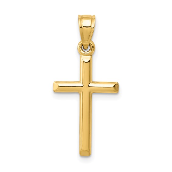Gold Hollow Latin Cross Pendant