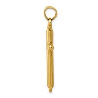 14K Yellow Gold 3-D Hollow Cross Pendant view 2