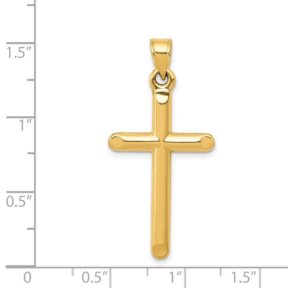 14k 3-D Hollow Cross Pendant (C3624)