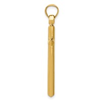 14K Yellow Gold Polished Hollow Cross Pendant view 2