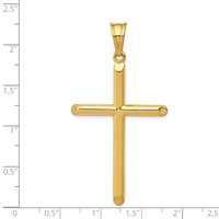 14K Yellow Gold 3-D Hollow Cross Pendant view 5