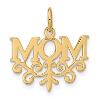 14K Yellow Gold Mom Charm view 3