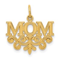14K Yellow Gold Mom Charm view 1