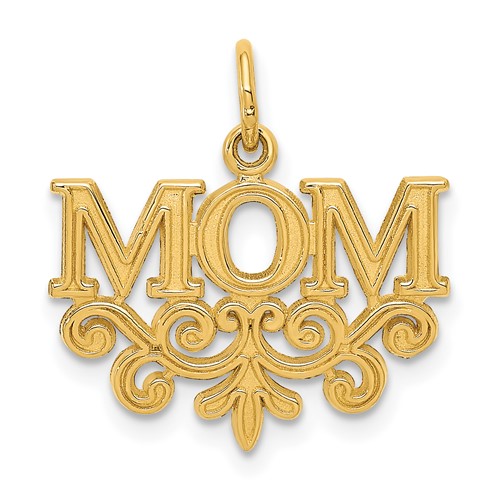 14K Yellow Gold Mom Charm