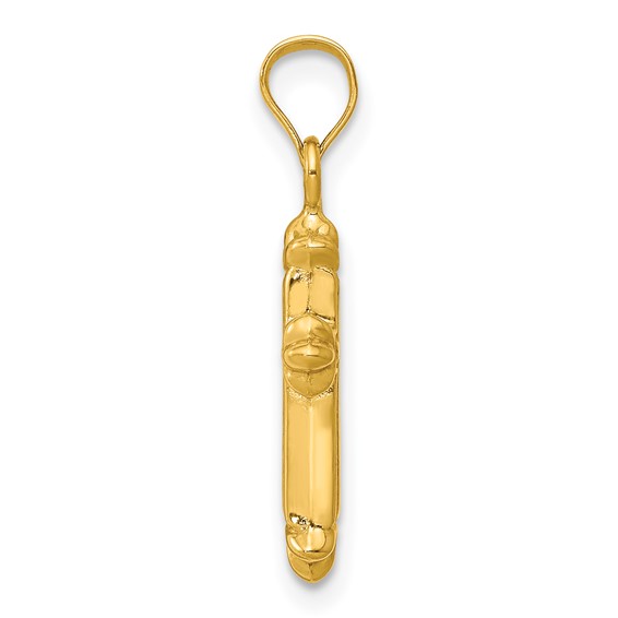 Gold Fleur de lis Cross Pendant