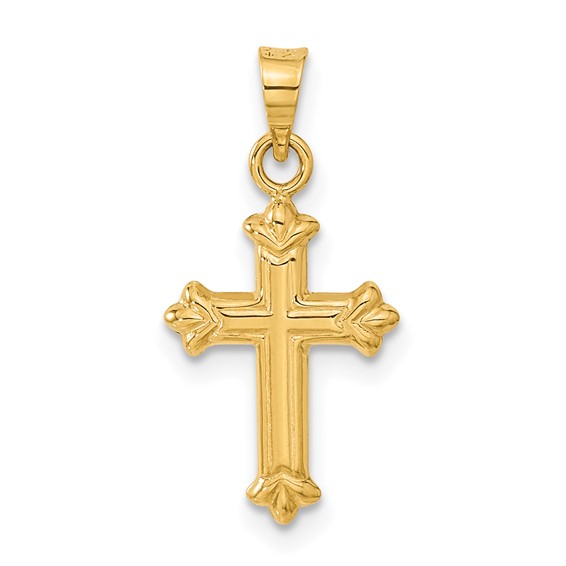 Gold Fleur de lis Cross Pendant
