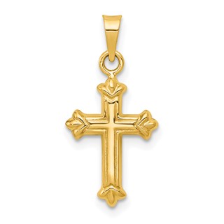 Gold Fleur de lis Cross Pendant