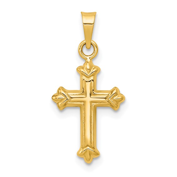 Gold Fleur de lis Cross Pendant