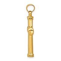 14K Yellow Gold Hollow Cross Pendant view 2