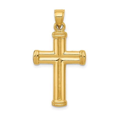 14K Yellow Gold Hollow Cross Pendant