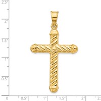 14K Hollow Cross Pendant view 3