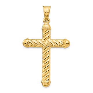 14k Hollow Cross Pendant