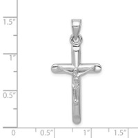 14K White Gold Crucifix Pendant view 3