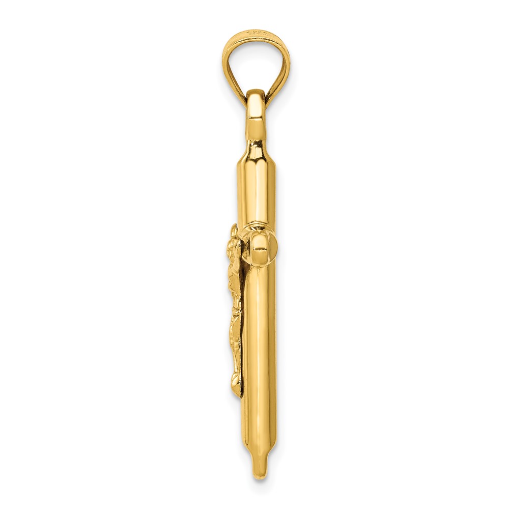 14k Hollow Crucifix Pendant (C3670)