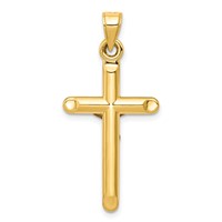 14K Yellow Gold Hollow Crucifix Pendant view 4