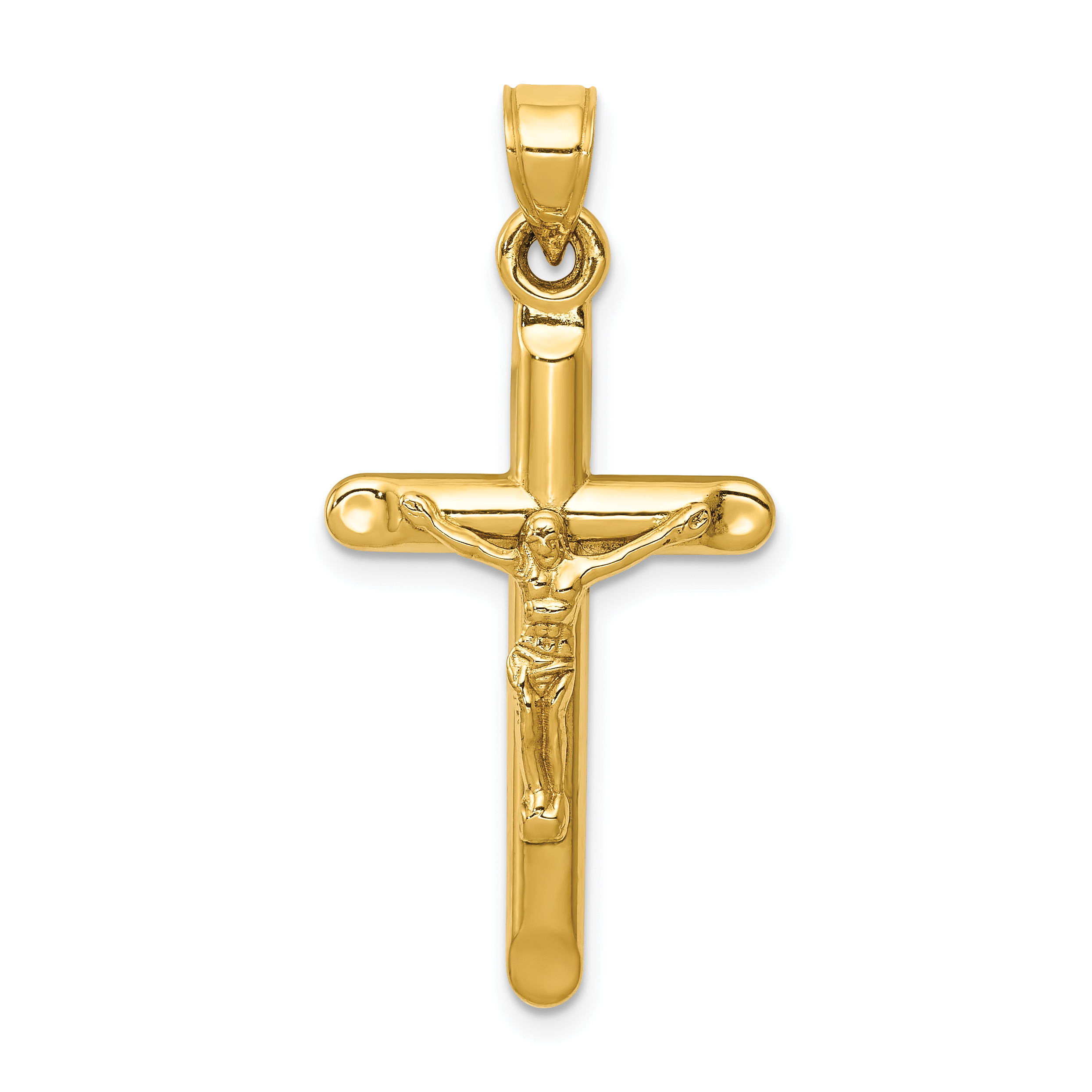 14k Hollow Crucifix Pendant (C3670)